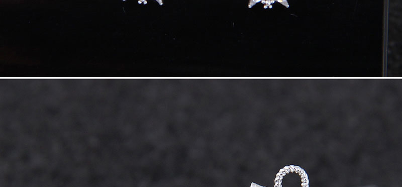 Fashion Silver Color Bowknot&star Shape Decorated Earrings,Stud Earrings