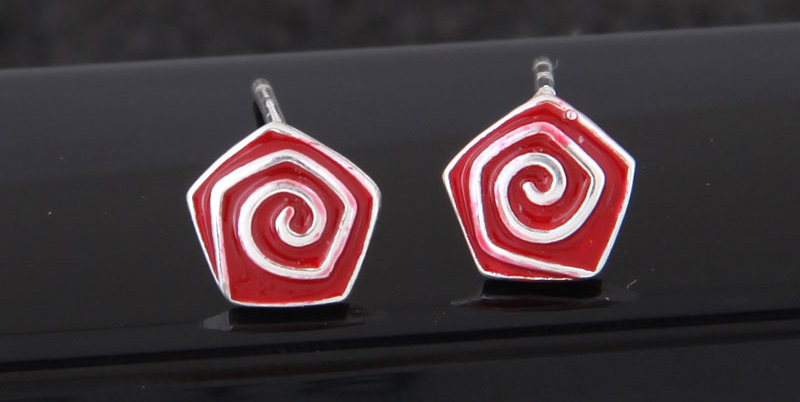 Fashion Red Geometry Shape Decorated Earrings,Stud Earrings