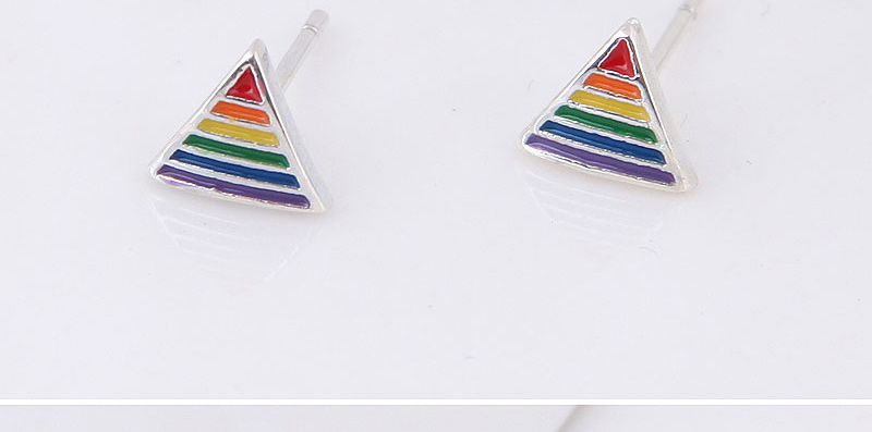 Fashion Multi-color Triangle Shape Decorated Earrings,Stud Earrings