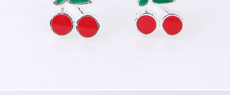 Fashion Red Cherry Shape Decorated Earrings,Stud Earrings