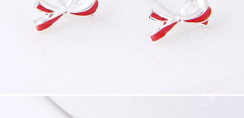 Fashion Red Bowknot Shape Decorated Earrings,Stud Earrings