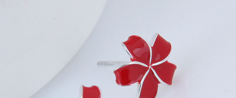Fashion Red Flower Shape Decorated Earrings,Stud Earrings