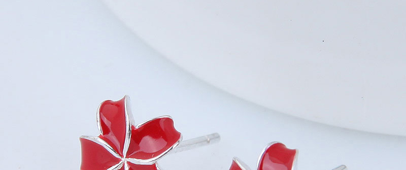 Fashion Red Flower Shape Decorated Earrings,Stud Earrings