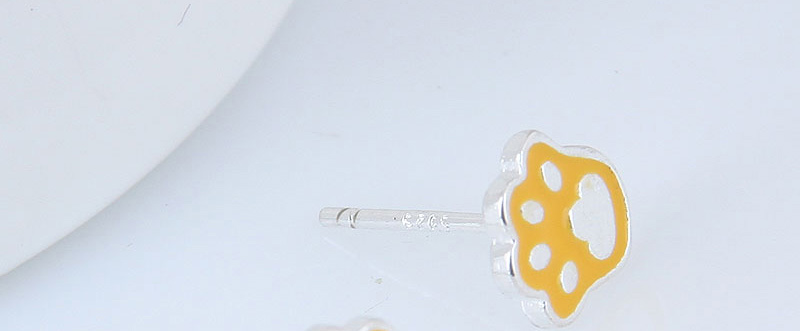 Fashion Yellow Foot Shape Decorated Earrings,Stud Earrings
