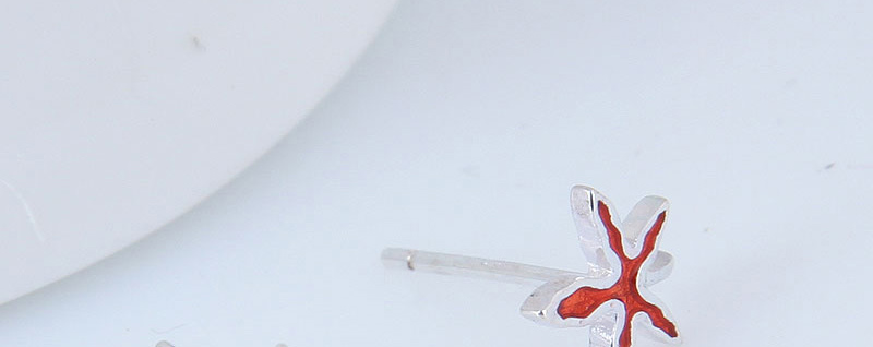 Fashion Red Leaf Shape Decorated Earrings,Stud Earrings