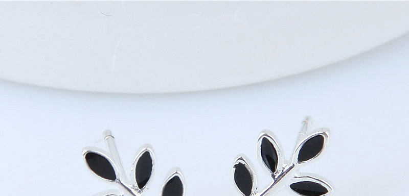 Fashion Silver Color Leaf Shape Decorated Earrings,Stud Earrings