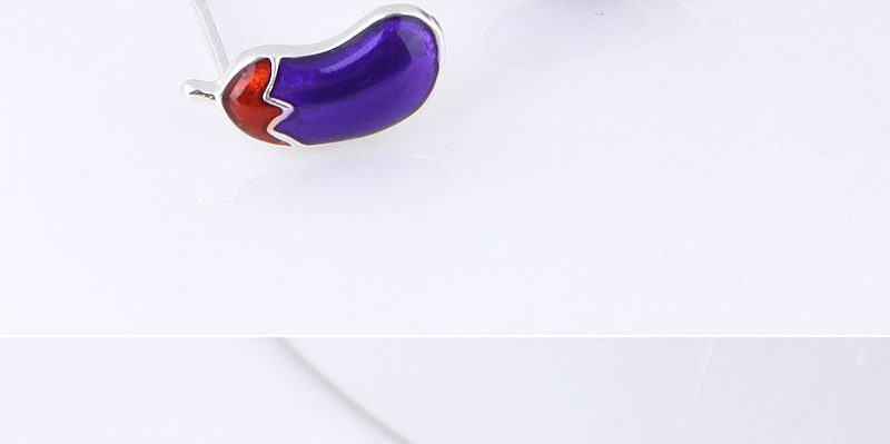 Fashion Purple Eggplant Shape Decorated Earrings,Stud Earrings
