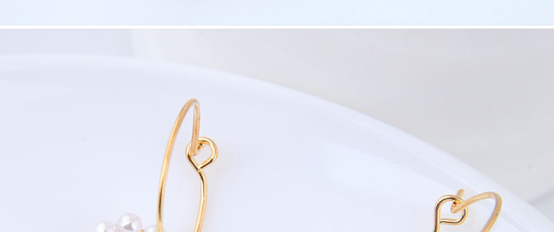 Sweet Gold Color Full Pearls Design Heart Shape Earrings,Drop Earrings