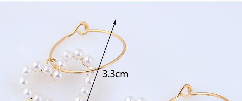 Sweet Gold Color Full Pearls Design Heart Shape Earrings,Drop Earrings