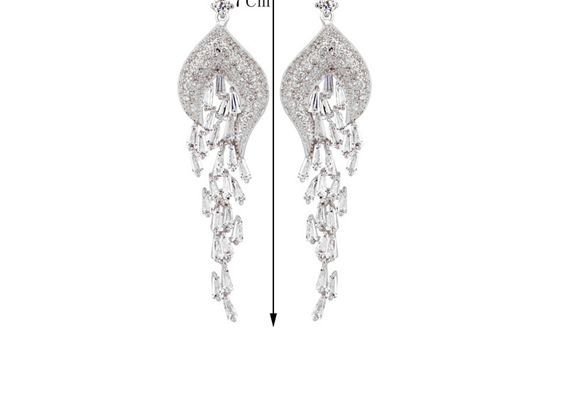 Fashion White Tassel Decorated Long Earrings,Drop Earrings