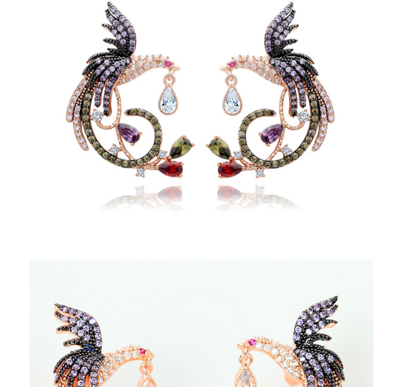 Fashion Multi-color Phoenix Shape Design Earrings,Drop Earrings