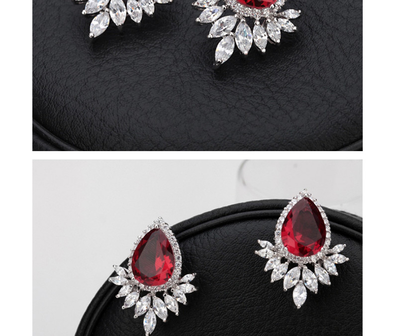 Fashion White Water Drop Shape Diamond Decorated Earrings,Stud Earrings
