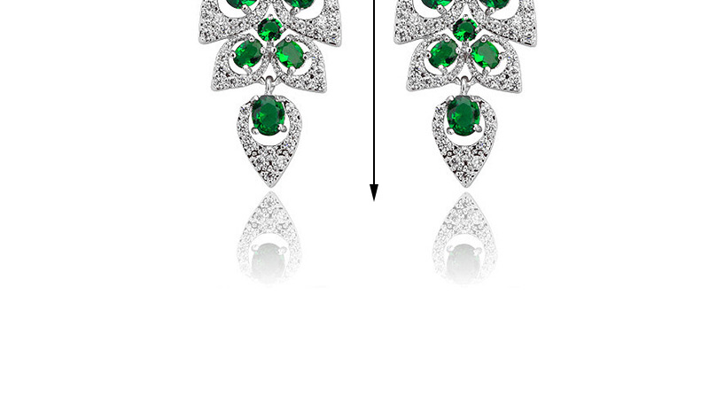 Fashion Green Leaf Shape Design Hollow Out Earrings,Drop Earrings