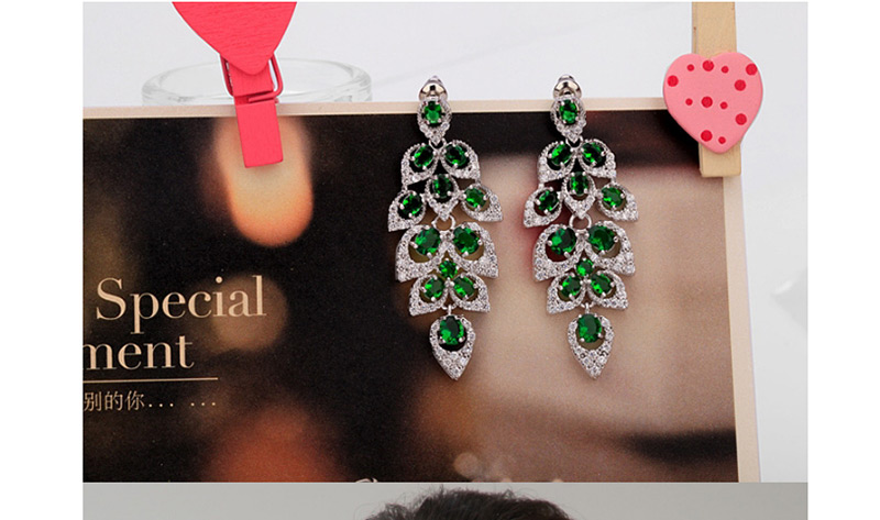 Fashion Multi-color Leaf Shape Design Hollow Out Earrings,Drop Earrings