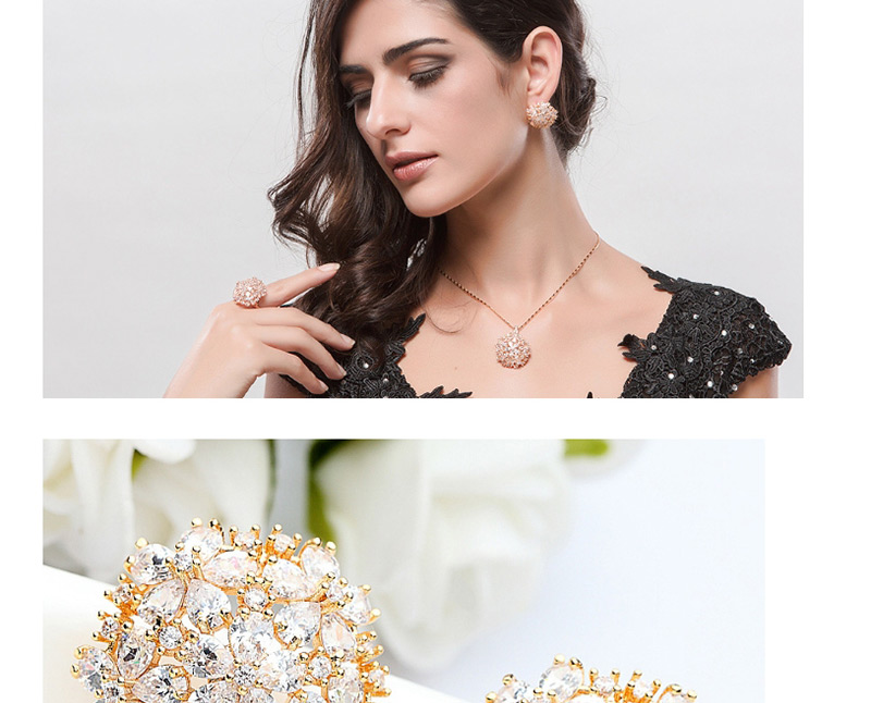 Fashion Champagne Flowers Shape Design Hollow Out Earrings,Stud Earrings