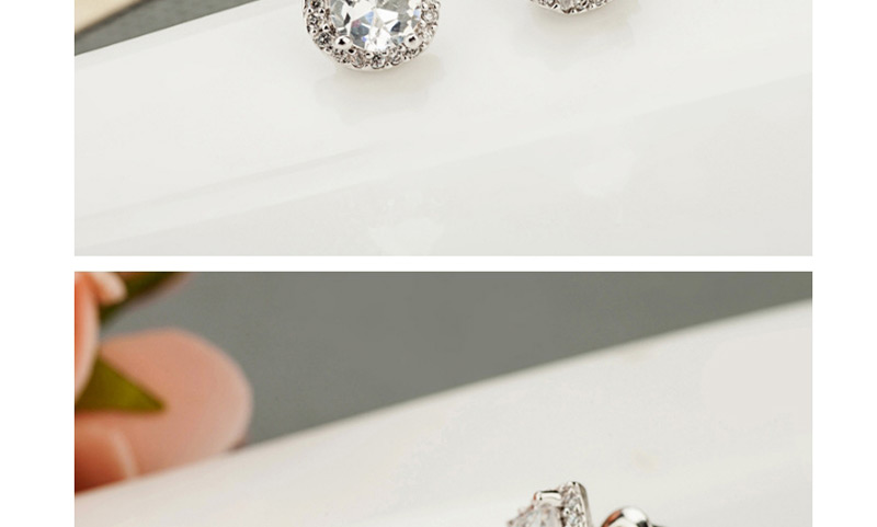 Fashion White Water Drop Shape Diamond Decorated Earrings,Stud Earrings