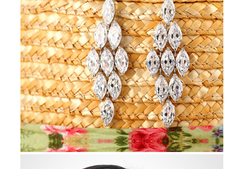 Fashion White Rhombus Shape Design Long Earrings,Drop Earrings