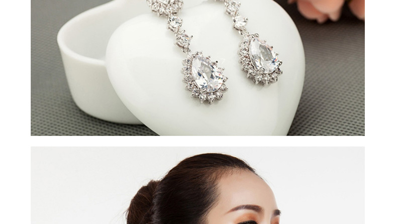 Fashion White Flower Shape Design Long Earrings,Drop Earrings