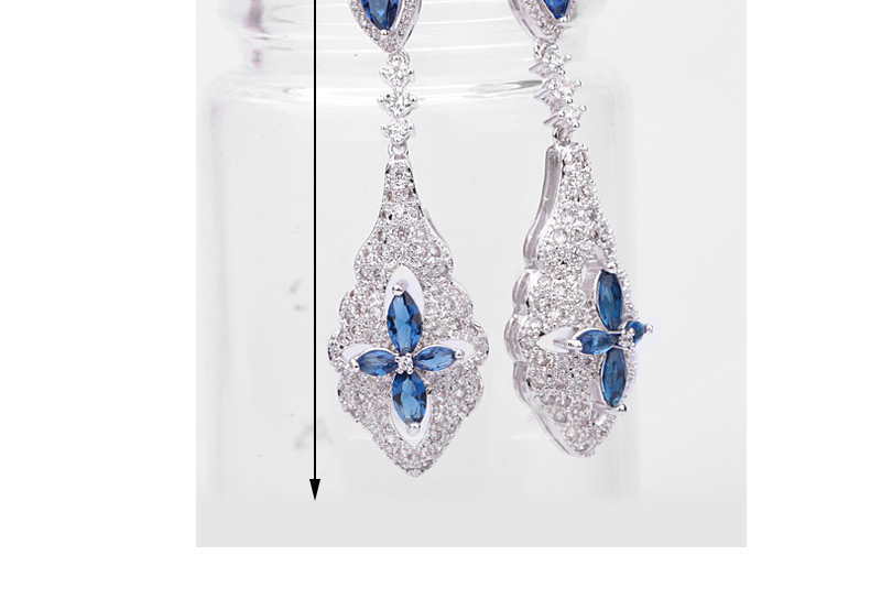 Fashion Green Flowers Shape Design Long Earrings,Drop Earrings