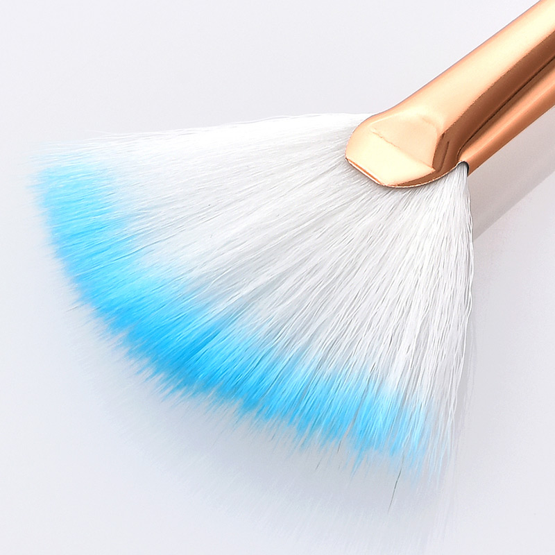Fashion Blue+green Sector Shape Decorated Makeup Brush,Beauty tools