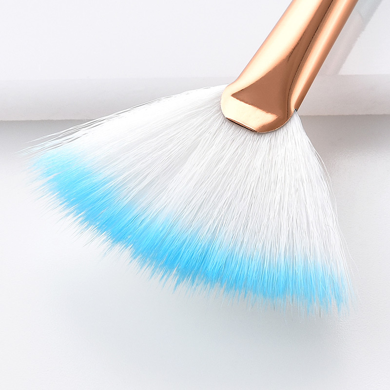 Fashion Blue+green Sector Shape Decorated Makeup Brush,Beauty tools