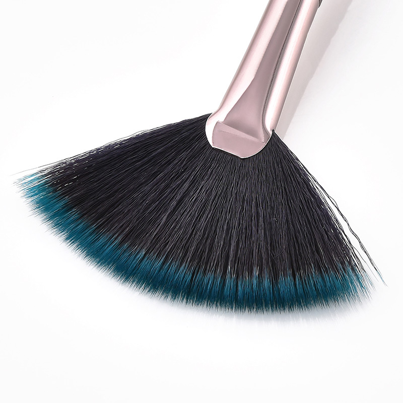 Fashion Blue+black Hooks Shape Decorated Makeup Brush(10 Pcs ),Beauty tools