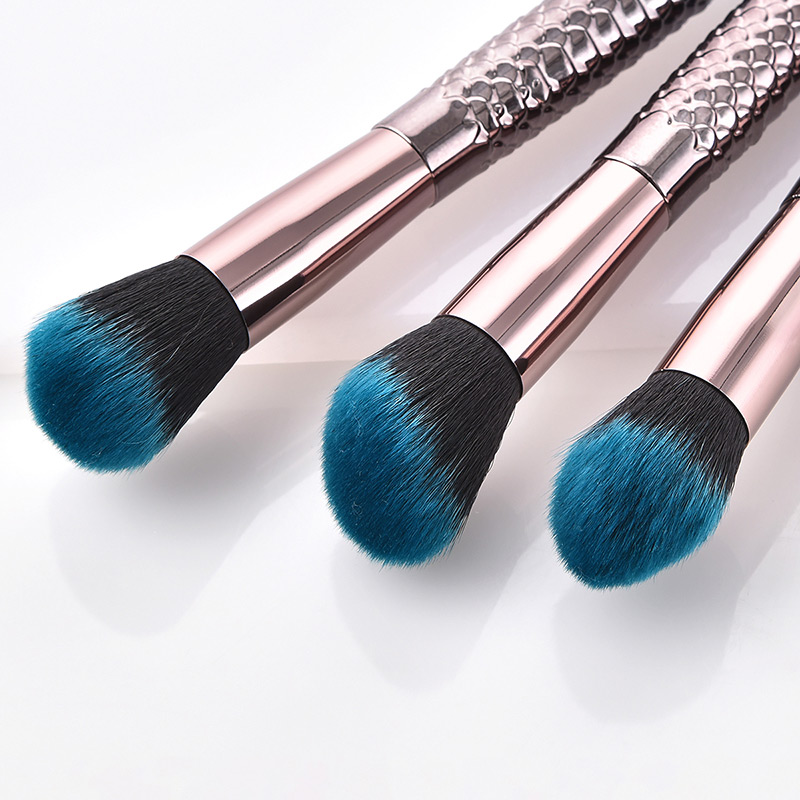 Fashion Blue Hooks Shape Decorated Makeup Brush(10 Pcs ),Beauty tools