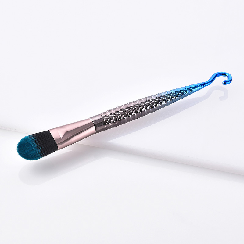 Fashion Blue+black Hooks Shape Decorated Makeup Brush,Beauty tools