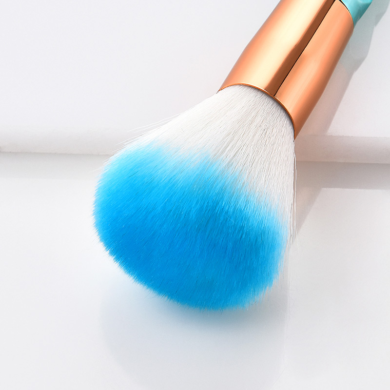 Fashion Blue+white Hooks Shape Decorated Makeup Brush(10 Pcs ),Beauty tools
