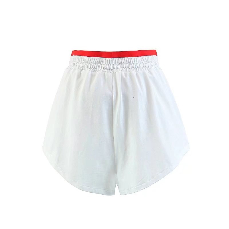 Fashion White Color Matching Decorated Shorts,Shorts