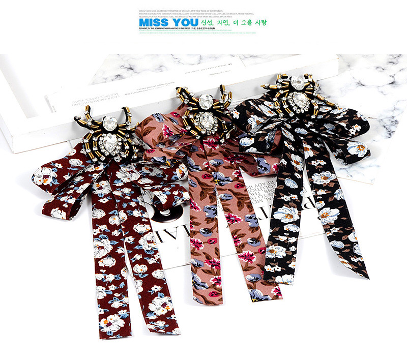 Trendy Gray+green Spider Shape Decorated Bowknot Brooch,Korean Brooches