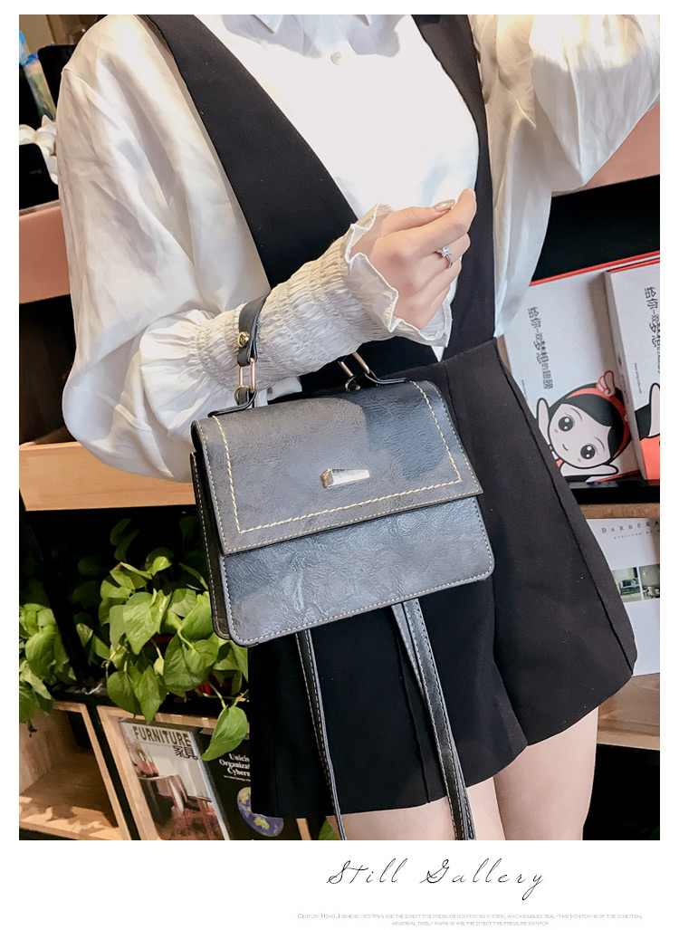 Fashion Gray Square Shape Decorated Shoulder Bag,Handbags