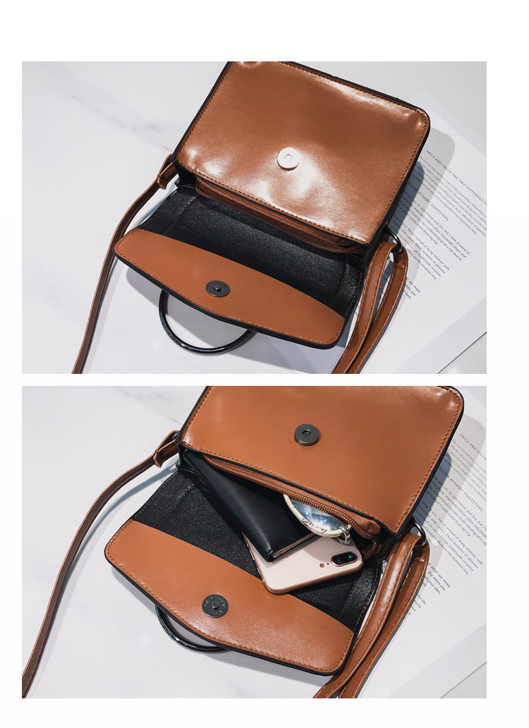 Vintage Dark Brown Circular Ring Decorated Shoudlder Bag,Handbags