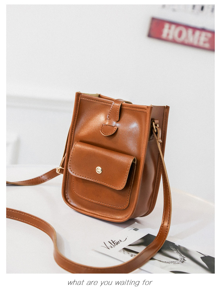 Fashion Light Brown Pure Color Decorated Shoulder Bag,Shoulder bags