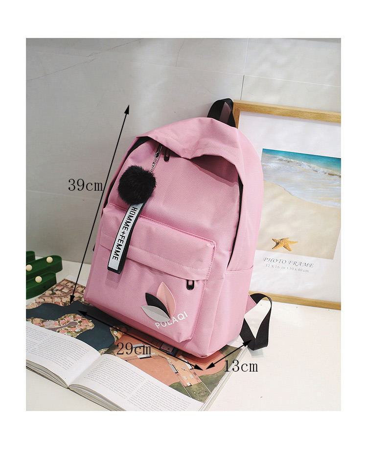 Fashion Pink Pom Ball Decorated Backpack,Backpack