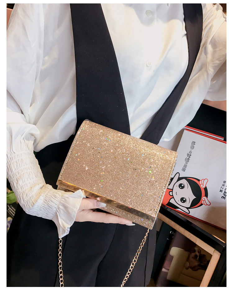Fashion Gold Color Square Shape Decorated Shoulder Bag,Shoulder bags
