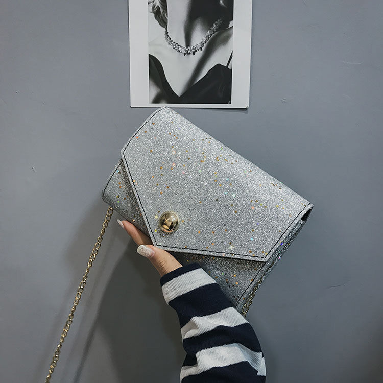 Fashion Silver Color Square Shape Decorated Shoulder Bag,Shoulder bags