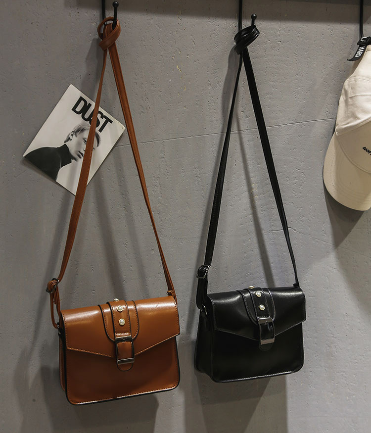 Vintage Light Brown Square Shape Decorated Shoulder Bag,Shoulder bags