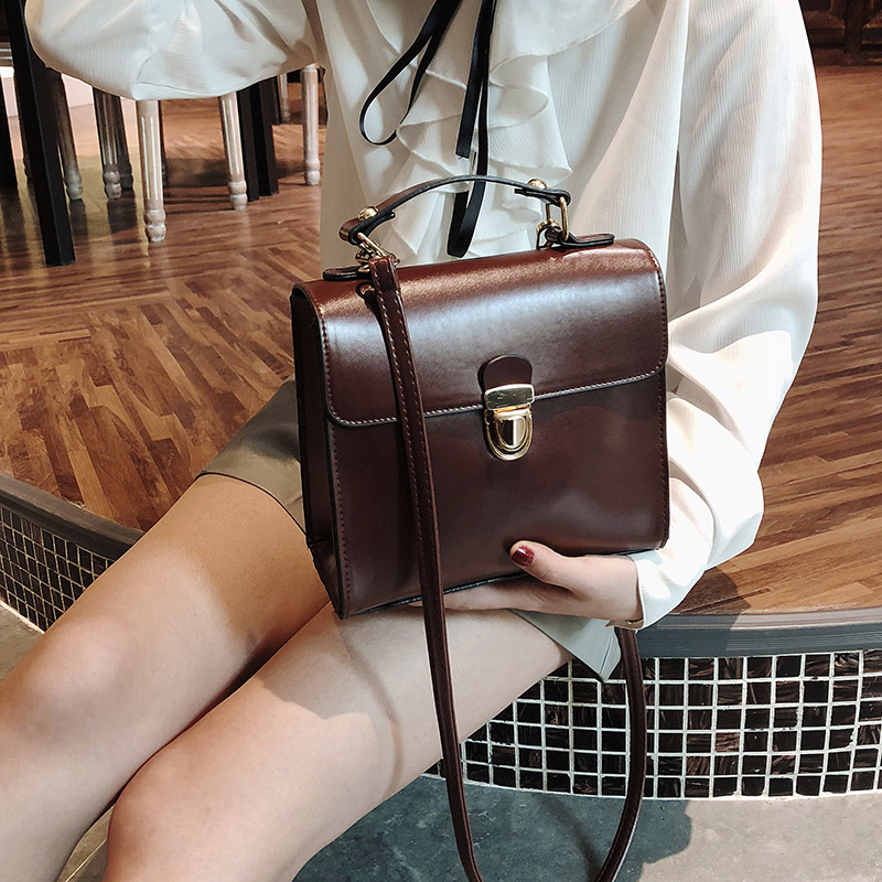 Fashion Dark Brown Buckle Decorated Shoulder Bag,Handbags