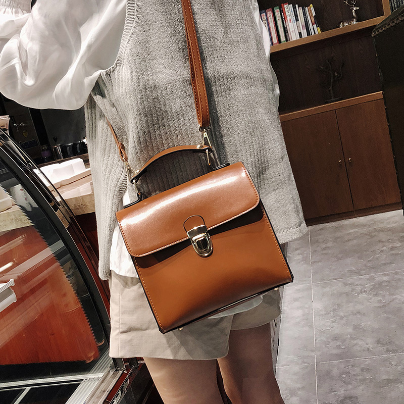 Fashion Light Brown Buckle Decorated Shoulder Bag,Handbags
