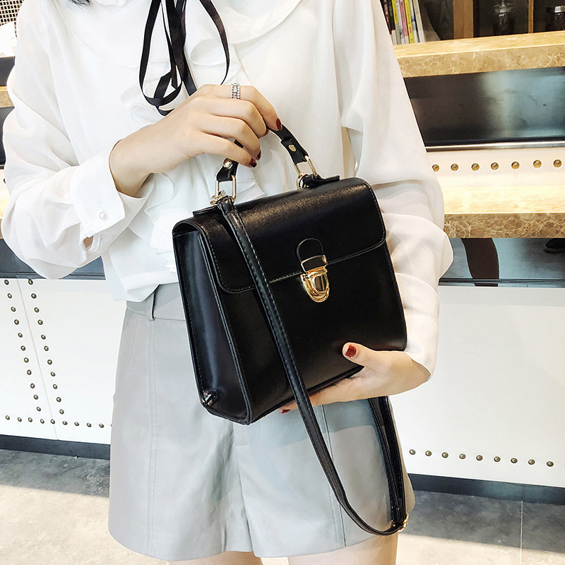 Fashion Dark Brown Buckle Decorated Shoulder Bag,Handbags