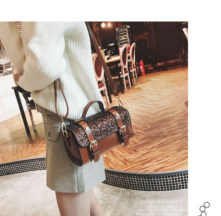 Fashion Brown Rivet Decorated Shoulder Bag,Handbags