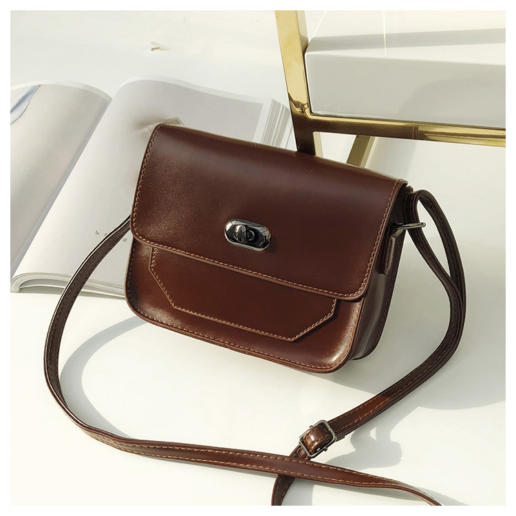 Vintage Dark Brown Square Shape Decorated Shoulder Bag,Shoulder bags