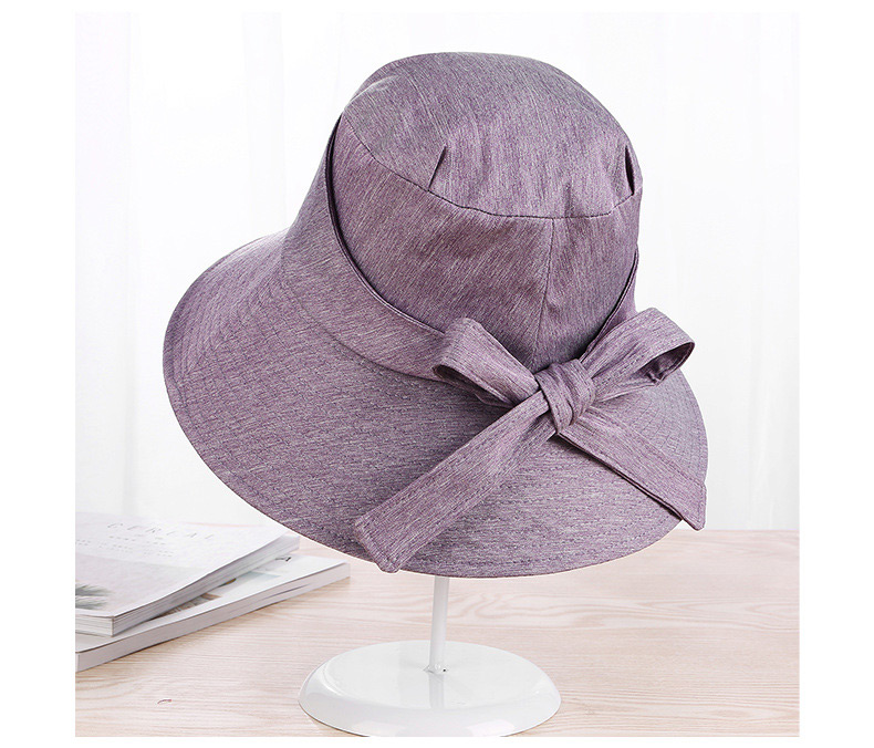 Trendy Coffee Bowknot Design Pure Color Beach Hat,Sun Hats