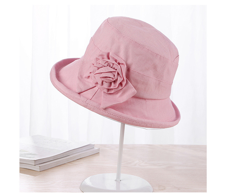 Trendy Beige Flower Decorated Pure Color Sun Hat,Sun Hats