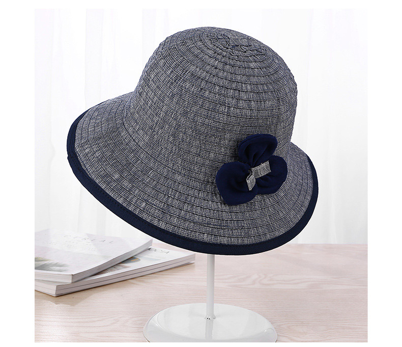 Trendy Black Flower Decorated Simple Fishman Hat,Sun Hats