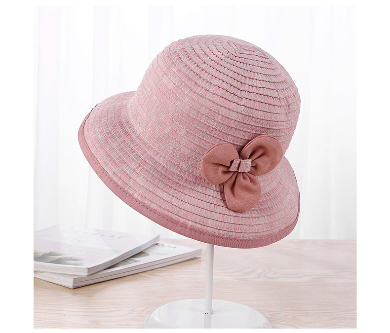 Trendy Pink Flower Decorated Simple Fishman Hat,Sun Hats
