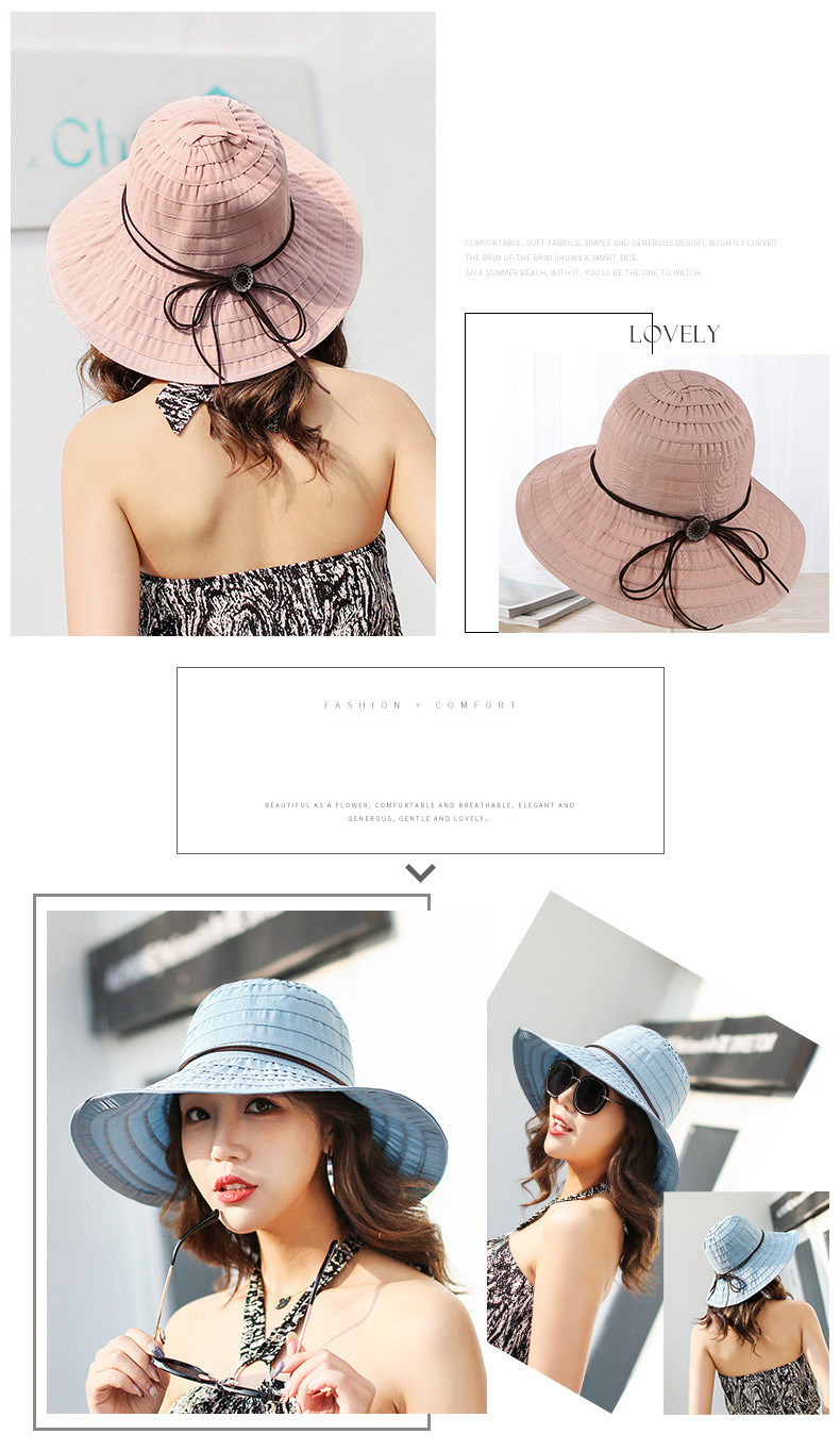 Trendy Pink Pure Color Design Foldable Sunshade Hat,Sun Hats
