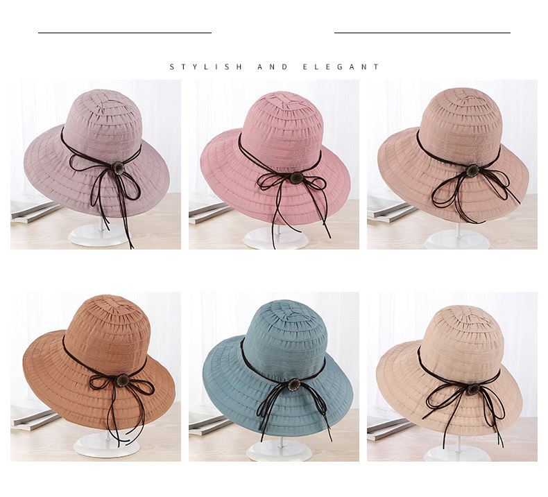 Trendy Beige Pure Color Design Foldable Sunshade Hat,Sun Hats