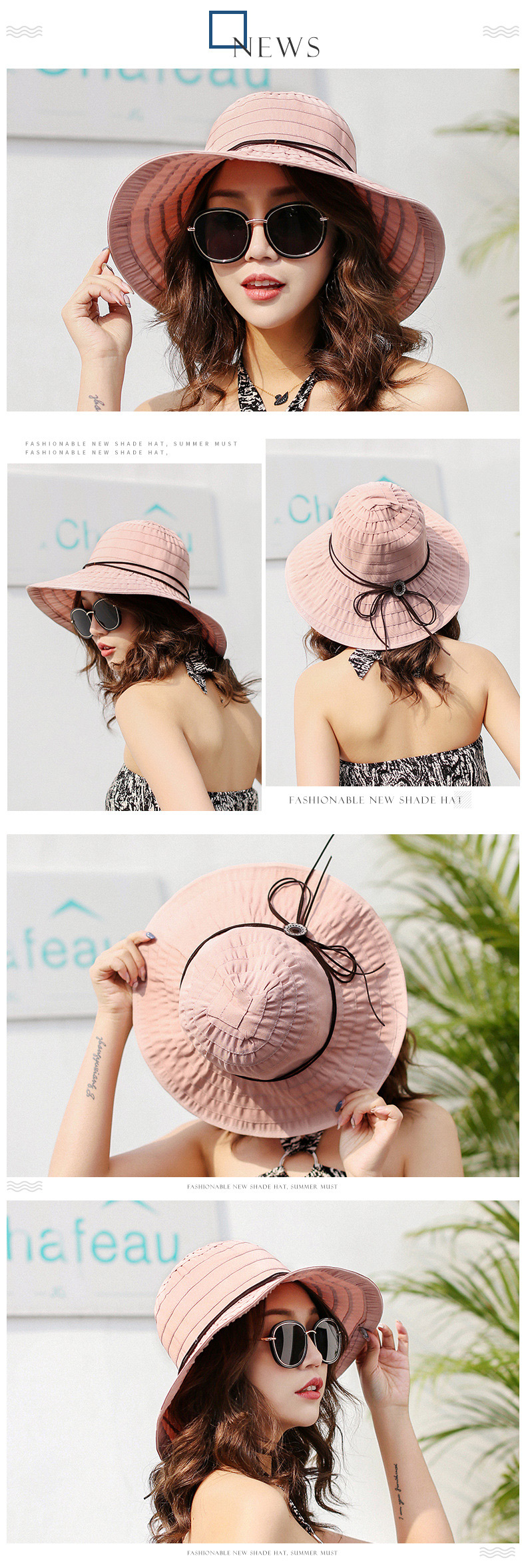 Trendy Beige Pure Color Design Foldable Sunshade Hat,Sun Hats